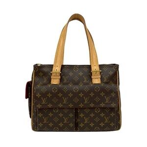 LOUIS VUITTON Brown Monogram Leather Tote Bag
